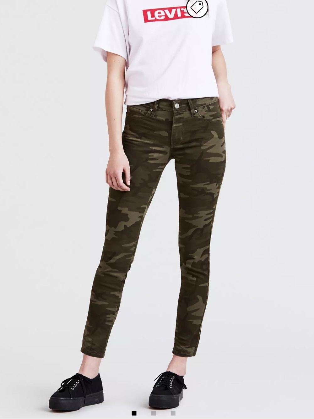 Levi's 311 Shaping Skinny Olive Camo Mid Rise Skinny Ankle Jeans Sz 29 X 30 NWT